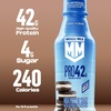 image:imageMuscle Milk Pro High Protein Shake Strawberries n Creme 14 fl oz Bottles 12 Pack UltraFiltered Milk 42g High Quality Protein 4g Sugar 240 Calories No Artificial Flavors No Artificial Sweeteners No Added ColorsCookies n Creme