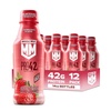 image:imageMuscle Milk Pro High Protein Shake Strawberries n Creme 14 fl oz Bottles 12 Pack UltraFiltered Milk 42g High Quality Protein 4g Sugar 240 Calories No Artificial Flavors No Artificial Sweeteners No Added ColorsStrawberry