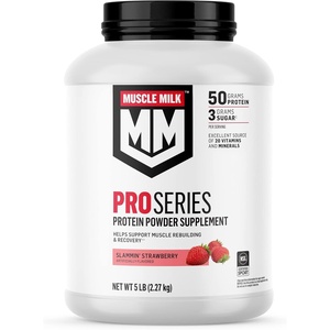 image:imageMUSCLE MILK Pro Series Protein Powder Supplement Slammin Strawberry 5 Pound 28 Servings 50g Protein 3g Sugar 20 Vitamins amp Minerals NSF Certified for Sport Packaging May Vary