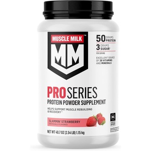 image:imageMuscle Milk Pro Series Protein Powder Supplement Slammin Strawberry 254 Pound 14 Servings 50g Protein 3g Sugar 20 Vitamins amp Minerals NSF Certified for Sport Packaging May VarySlammin Strawberry