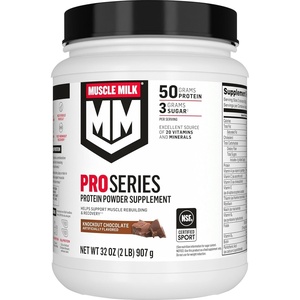image:imageMuscle Milk Pro Series Protein Powder SupplementKnockout Chocolate2 Pound11 Servings50g Protein3g Sugar20 Vitamins amp MineralsNSF Certified for SportWorkout RecoveryPackaging May VaryChocolate